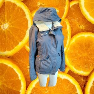 Columbia Women's Blue Hooded Sherpa Lined Winter Jacket Size S